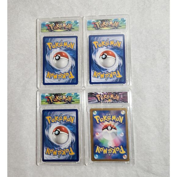 Pokemon Ungraded Slabs Of 4 Trading Cards Holos & Pikachu NM - Picture 2 of 6